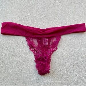 Victoria’s Secret lace and mesh pink thong